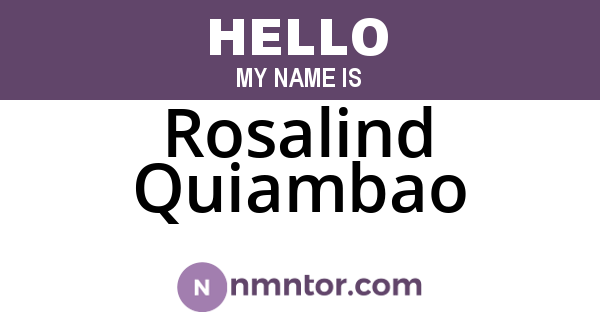 Rosalind Quiambao
