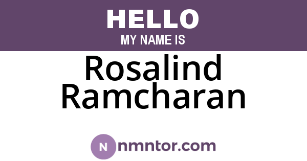 Rosalind Ramcharan