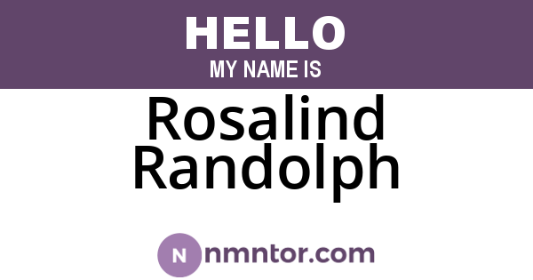 Rosalind Randolph