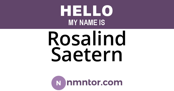 Rosalind Saetern