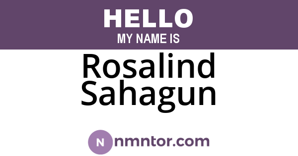 Rosalind Sahagun