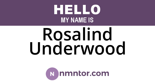 Rosalind Underwood