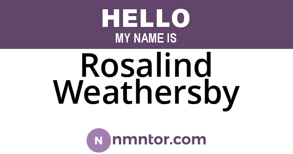 Rosalind Weathersby