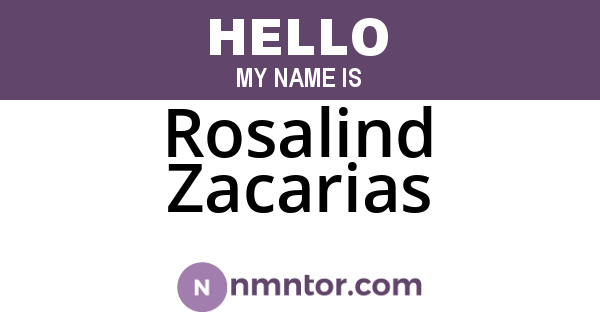 Rosalind Zacarias