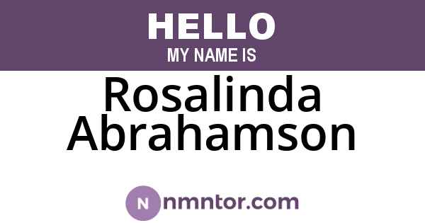 Rosalinda Abrahamson
