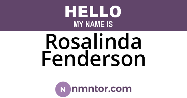 Rosalinda Fenderson