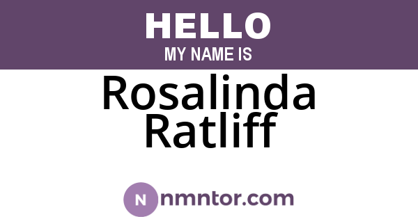 Rosalinda Ratliff