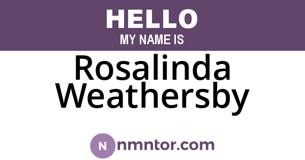 Rosalinda Weathersby