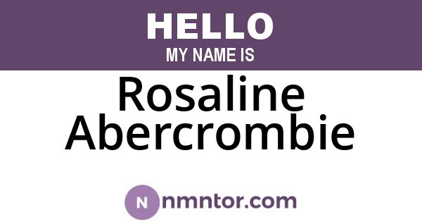 Rosaline Abercrombie