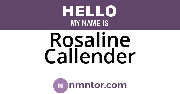 Rosaline Callender