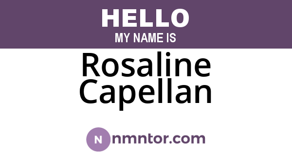 Rosaline Capellan