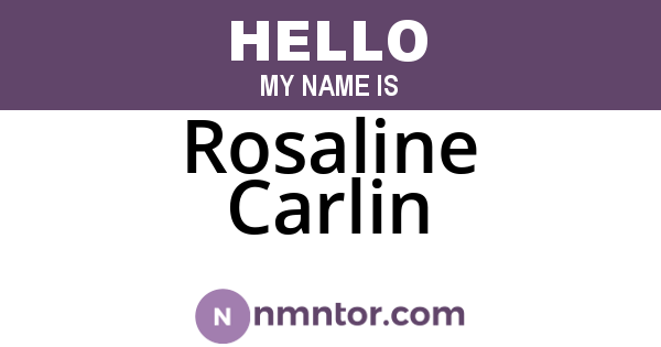 Rosaline Carlin