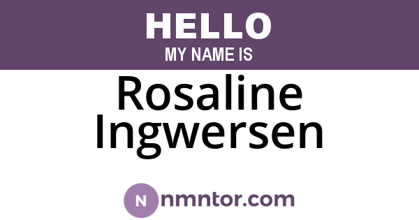 Rosaline Ingwersen
