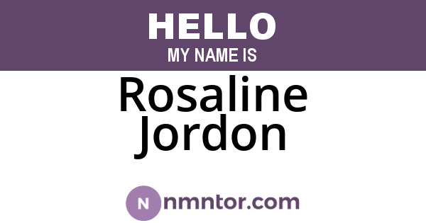 Rosaline Jordon