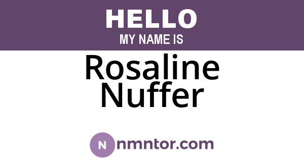 Rosaline Nuffer