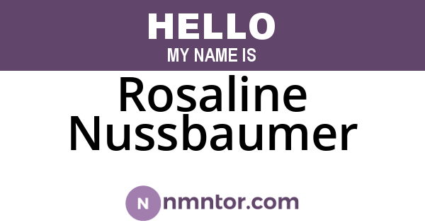 Rosaline Nussbaumer