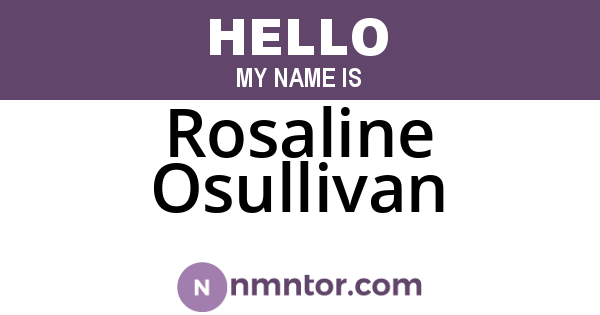 Rosaline Osullivan