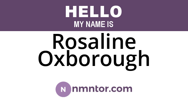 Rosaline Oxborough