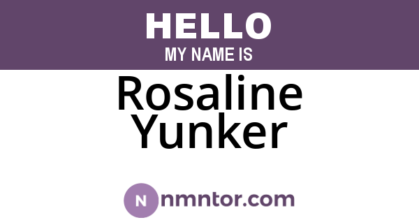 Rosaline Yunker