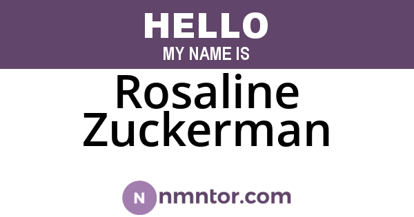 Rosaline Zuckerman