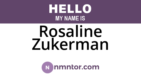 Rosaline Zukerman