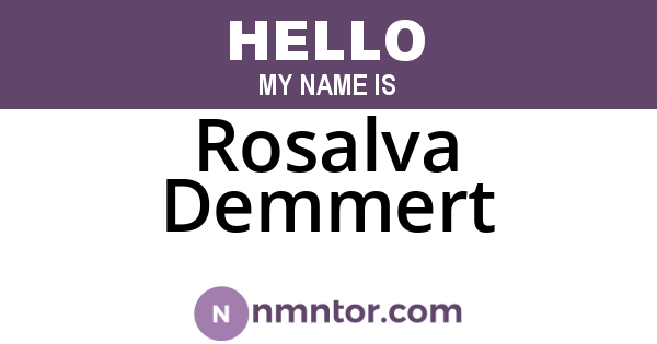 Rosalva Demmert