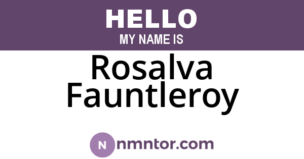 Rosalva Fauntleroy