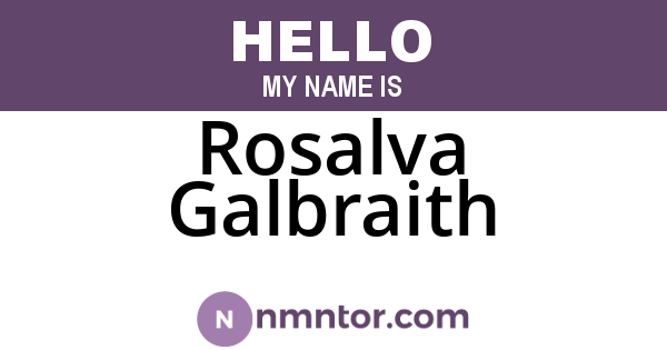 Rosalva Galbraith