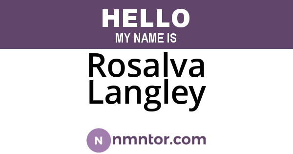 Rosalva Langley
