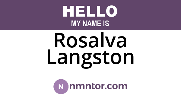 Rosalva Langston