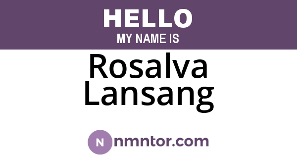 Rosalva Lansang