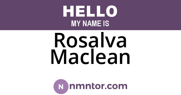 Rosalva Maclean