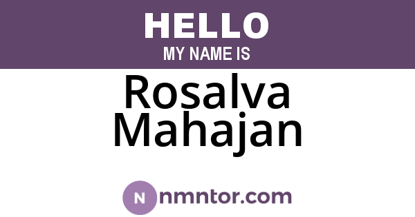 Rosalva Mahajan