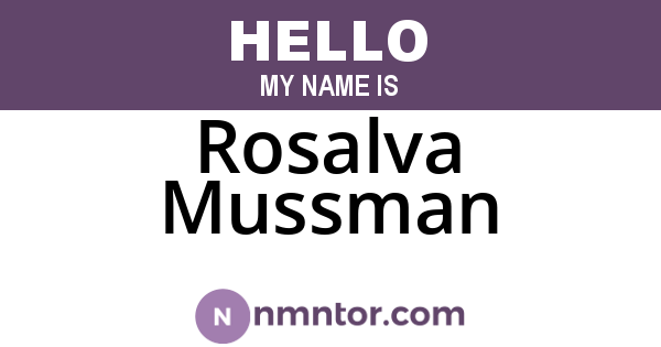 Rosalva Mussman