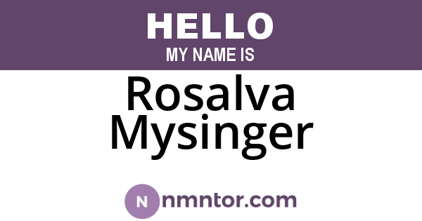 Rosalva Mysinger