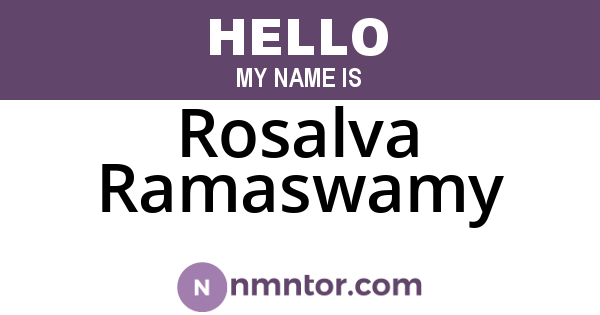 Rosalva Ramaswamy