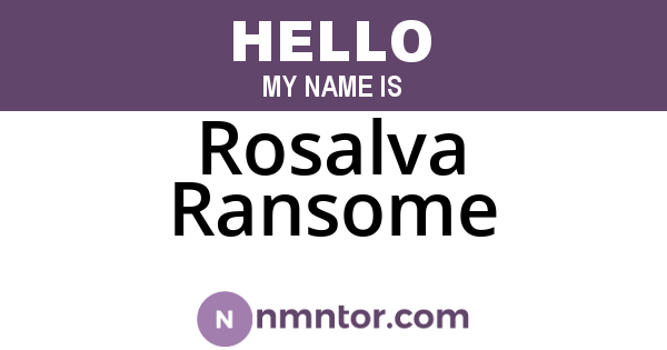 Rosalva Ransome