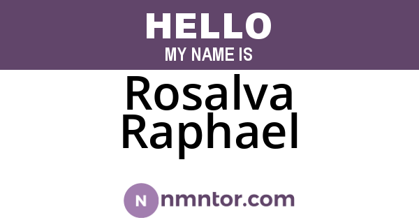 Rosalva Raphael
