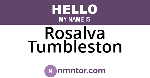 Rosalva Tumbleston