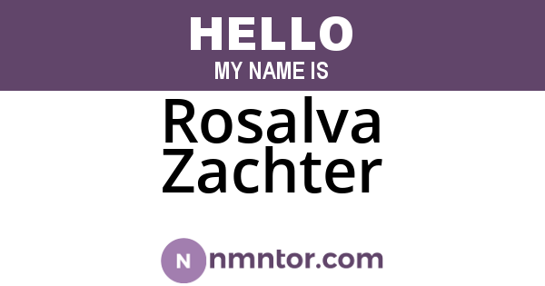 Rosalva Zachter