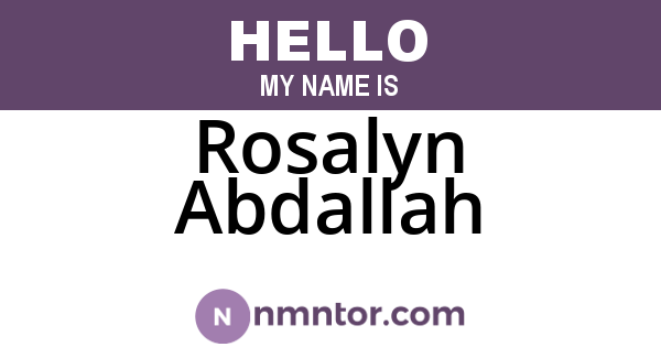 Rosalyn Abdallah