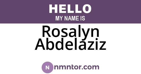Rosalyn Abdelaziz