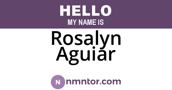 Rosalyn Aguiar