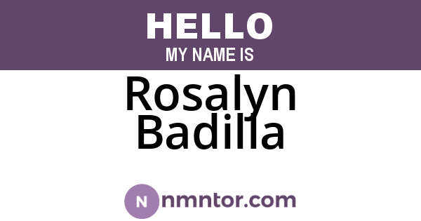 Rosalyn Badilla
