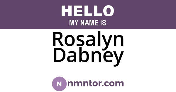 Rosalyn Dabney
