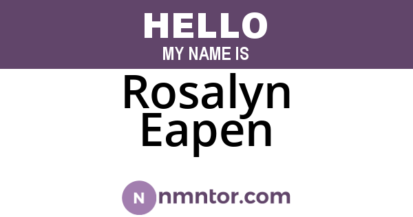 Rosalyn Eapen