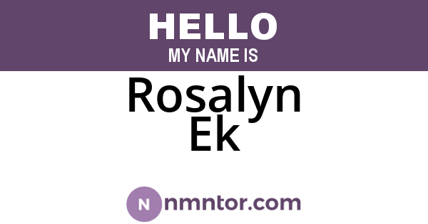 Rosalyn Ek