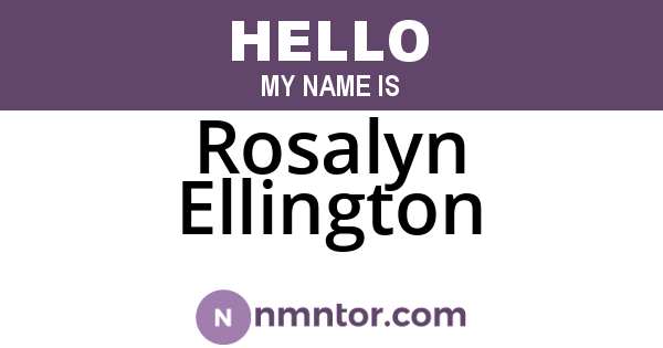 Rosalyn Ellington