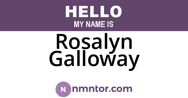 Rosalyn Galloway