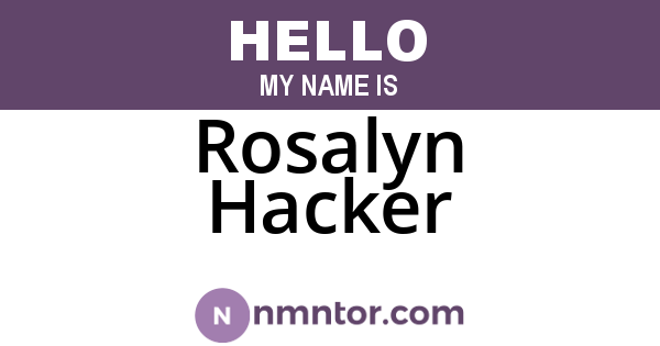 Rosalyn Hacker